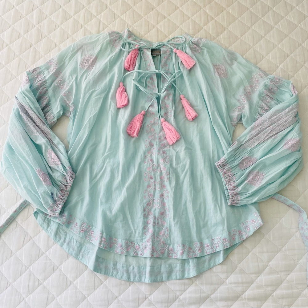 Pranella Rex Blouse In Aqua View 6